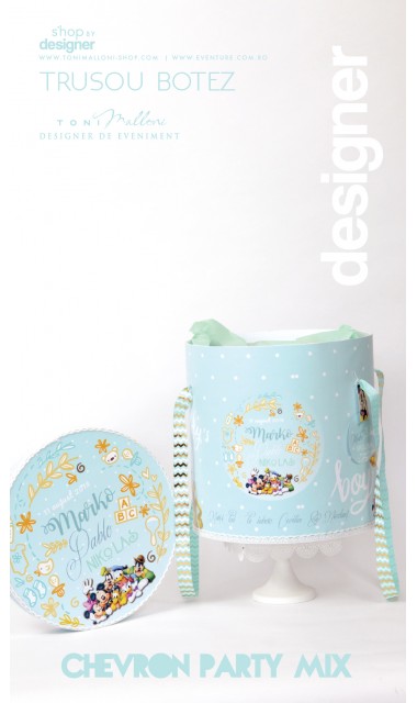 Trusou de botez brodat pentru baieti personaje din desene, Chevron Party Mix 2